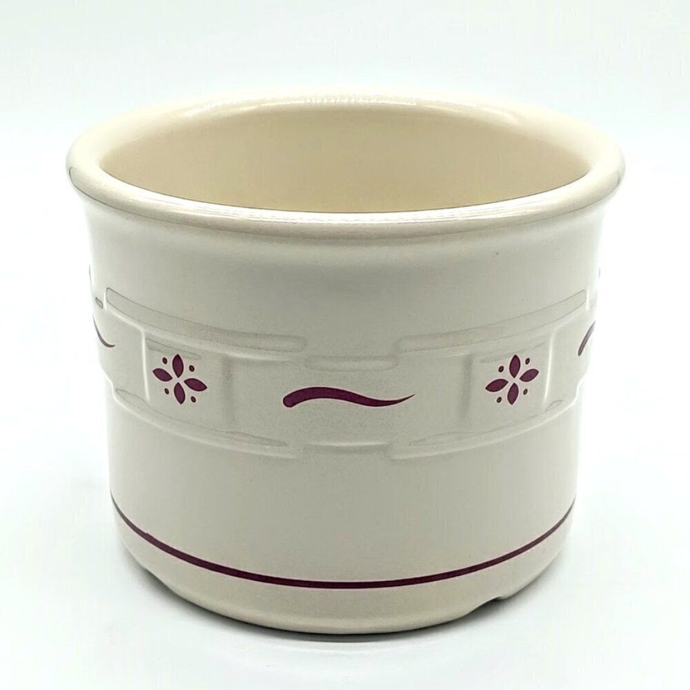 Longaberger Pottery Woven Traditions Red Ceramic Crock